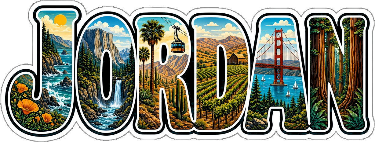 Jordan name sticker